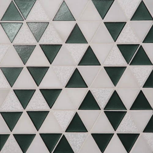 Kaikos Dark Green Oriental White mosaic tile